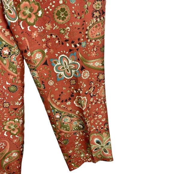 Vintage Yves Colette Depeche Mode 100% Silk Floral Print Mod Pants Size 12 - Picture 3 of 8